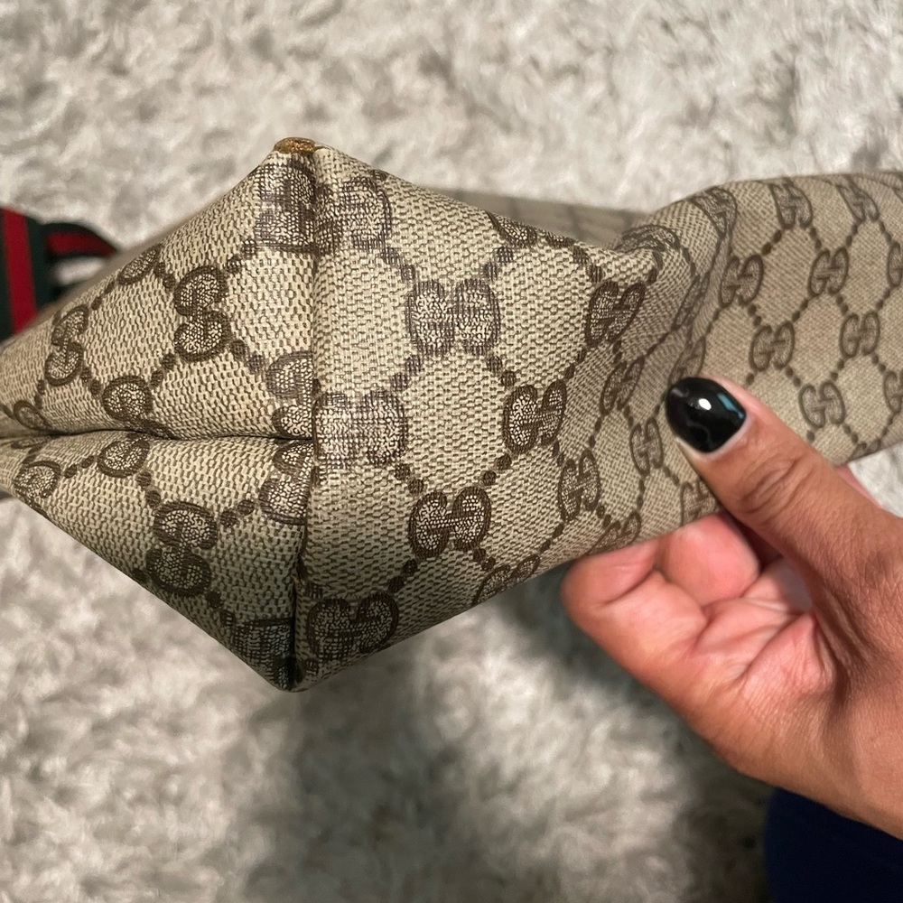 Gucci Beige and Brown Tote Bag with Red and Green Straps - Picture 6 of 16